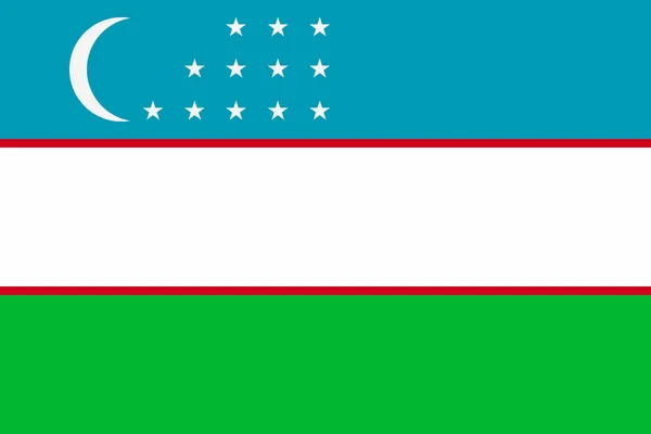 Flaga Narodowa Uzbekistan Ilustracja Wektorowa Szablon — Wektor stockowy