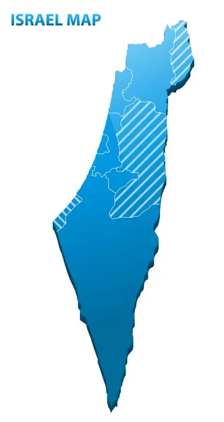 Velmi Podrobné Tři Dimenzionální Mapa Izraele Pohraniční Regiony — Stockový vektor