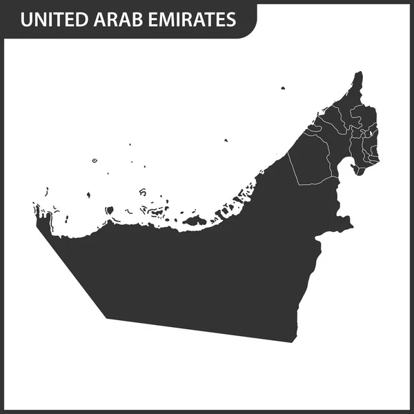 Die Detaillierte Karte Der Uae Mit Regionen Vereinigte Arabische Emirate — Stockvektor