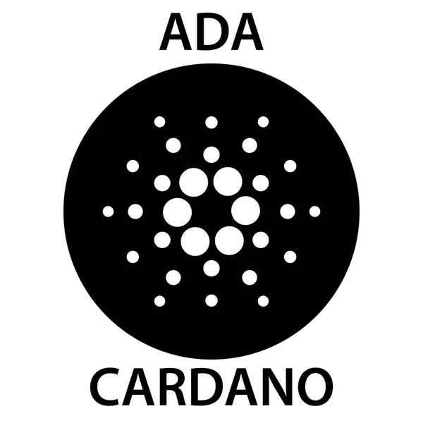 Cardano Criptovaluta Blockchain Icona Elettronica Virtuale Moneta Internet Simbolo Cryptocoin — Vettoriale Stock