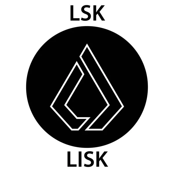 Lisk Cryptocurrency Blockchain 虚拟电子 互联网货币或 Cryptocoin — 图库矢量图片