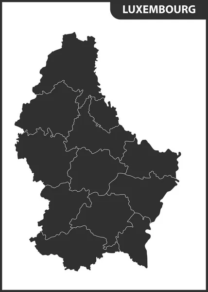 Die Detaillierte Karte Von Luxemburg Mit Regionen Oder Staaten — Stockvektor