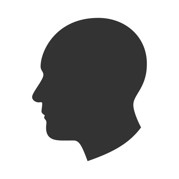 Силуэт Мужской Головы Лицо Человека Профиль Вид Сбоку — стоковый вектор