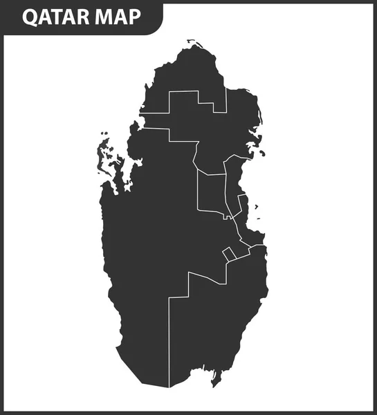 Mapa Detallado Qatar Con Regiones Estados División Administrativa — Vector de stock