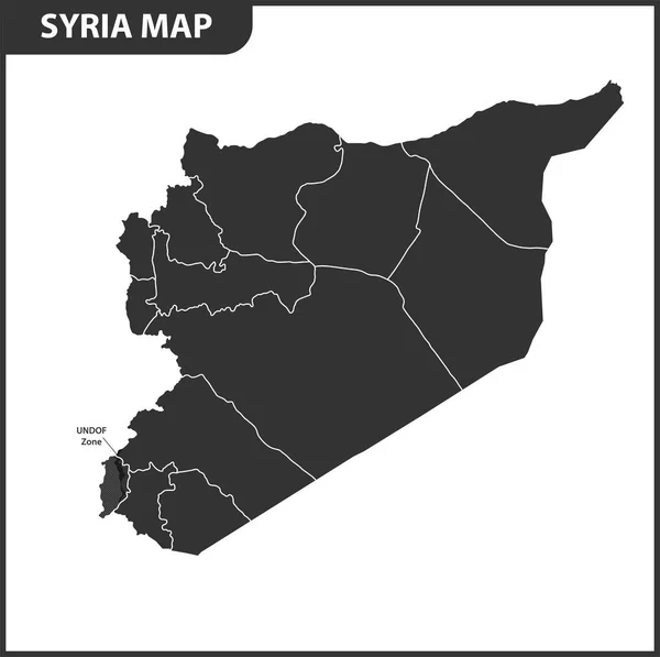 地域や国のシリアの詳細地図 行政区画 — ストックベクタ