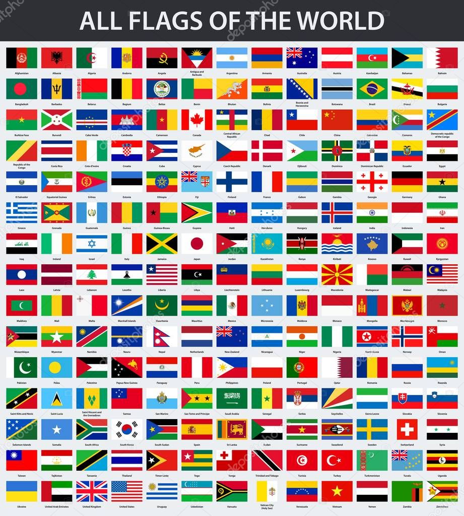 All Flags Of The World In Alphabetical Order Premium Vector In Adobe Illustrator Ai Ai Format Encapsulated Postscript Eps Eps Format
