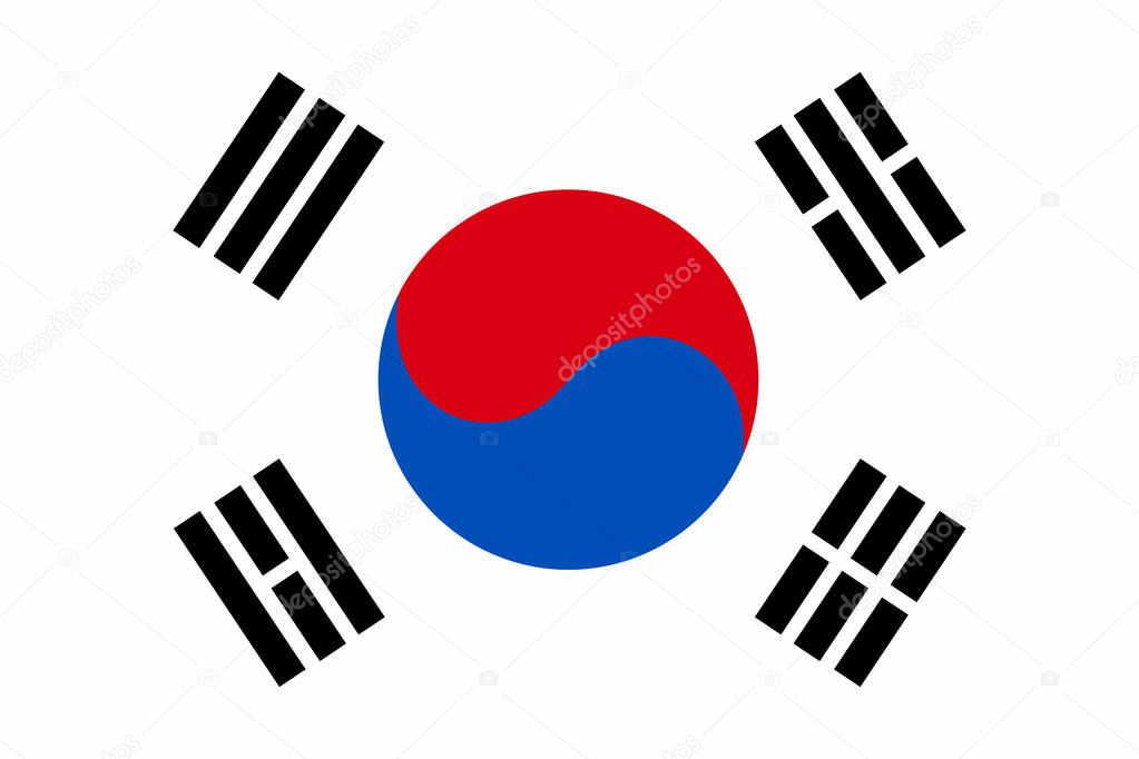 National flag of South Korea. Vector illustration, template