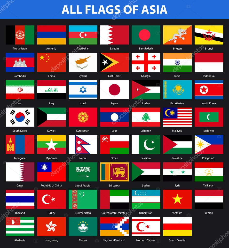Флаги Азиатских Стран Фото С Названием