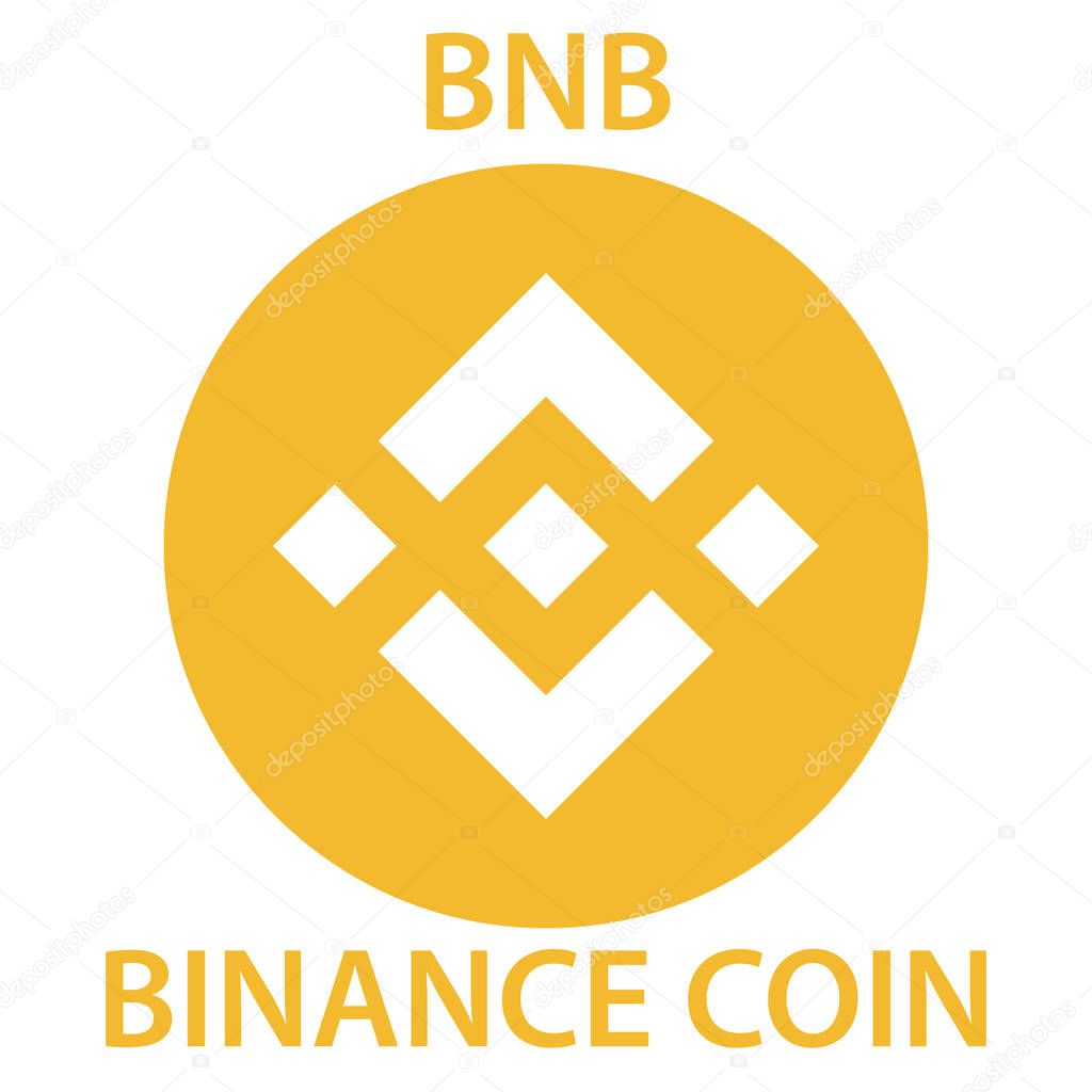 Binance Coin cryptocurrency blockchain icon. Virtual electronic, internet money or cryptocoin symbol, logo