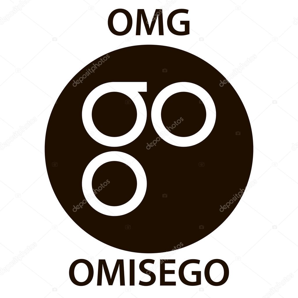 OmiseGo cryptocurrency blockchain icon. Virtual electronic, internet money or cryptocoin symbol, logo