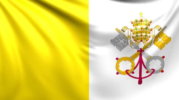 Bandiera della città del Vaticano. Video loop senza soluzione di continuità, filmati — Video Stock