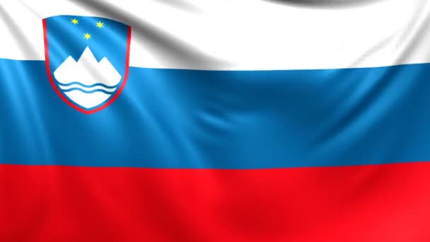 Vlag van Slovenië. Naadloze lus, videobeelden — Stockvideo