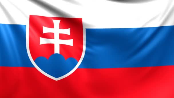 Флаг Словакии. Бесшовное зацикленное видео, кадры — стоковое видео