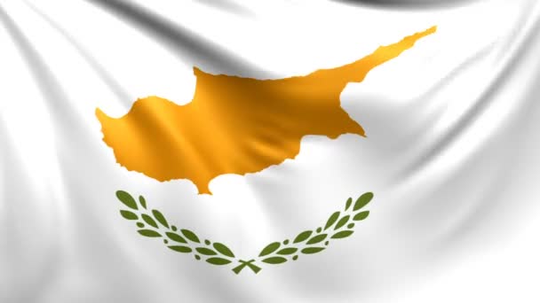 Bandeira de Chipre. Seamless looped vídeo, imagens — Vídeo de Stock