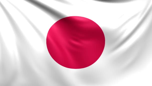 Japonya bayrağı. Sorunsuz ilmekledi video, görüntüleri — Stok video