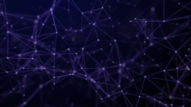 Animasyon çizgileri ve noktalardan soyut teknoloji arka planı. Kusursuz uzay geometrik arkaplan döngüsü