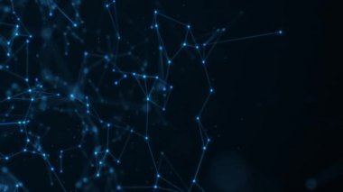 Animasyon çizgileri ve noktalardan soyut teknoloji arka planı. Kusursuz uzay geometrik arkaplan döngüsü