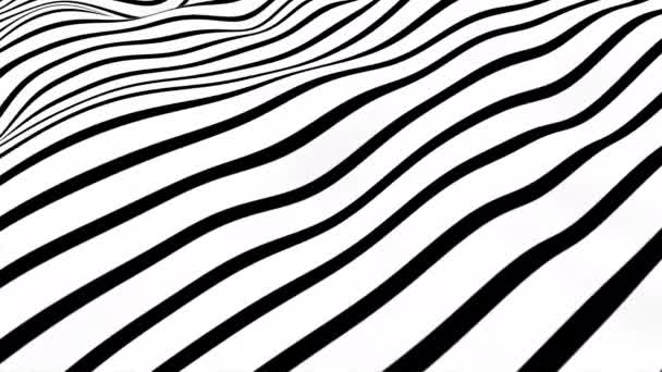 Abstraktní proužkovaná optická iluze. Černobílé čáry pohybující se vzor. Bezešvé smyčka pozadí