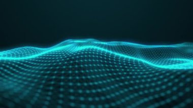 Soyut akışkan pürüzsüz pleksus fraktal dalga arkaplanı. Şebeke, noktalar ve çizgiler. Kusursuz döngü animasyonu gibi su