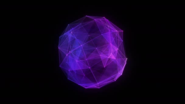 Abstract Technology Sphere Background Animated Lines Dots Looping Seamless Space — Stock Video