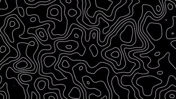 シームレスなループフラクタルラインの背景 抽象的な背景のような地形図 — ストック動画