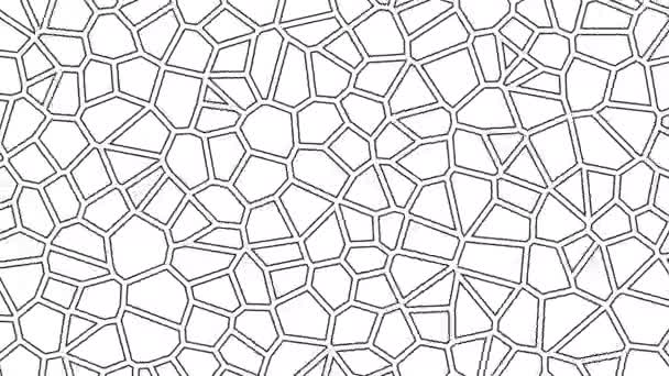 Fond animé abstrait de motif cellulaire voronoi. Images de boucle sans couture — Video