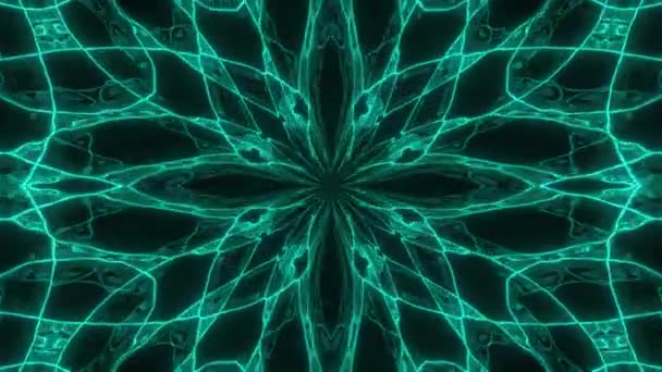 Streszczenie Kosmicznego Chaosu Pętli Animowanego Tła Płynne Symetryczne Tło Kalejdoskopu — Wideo stockowe