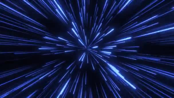 Attraverso Spazio Campo Stellare Loop Senza Soluzione Continuità Particelle Astratte — Video Stock