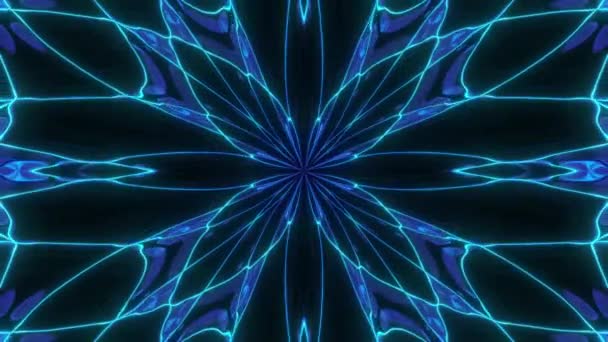 Abstract Cosmic Chaos Looping Animated Background Seamless Symmetric Kaleidoscope Backdrop — Stock Video