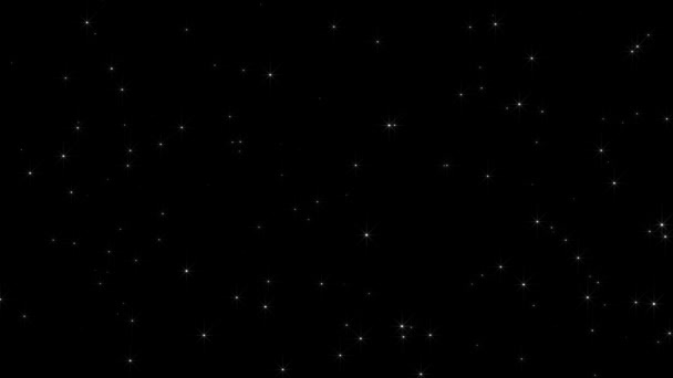 Night Starry Skies Twinkling Blinking Stars Motion Background Looping Seamless — Stock Video