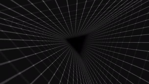 穿过抽象的神经丛隧道 连接点和线路 无缝圈 — 图库视频影像