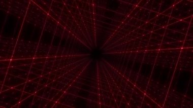 Noktalar ve çizgilerden oluşan tünellerden geçin. Plexus Teknoloji geçmişi. Kusursuz döngü