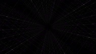 Noktalar ve çizgilerden oluşan tünellerden geçin. Plexus Teknoloji geçmişi. Kusursuz döngü