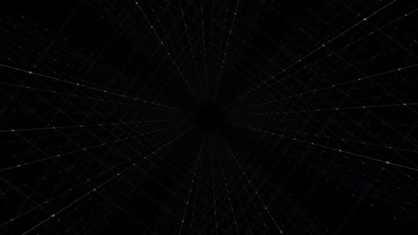 穿过点和线的网格隧道 Plexus Technology Background 无缝圈 — 图库视频影像