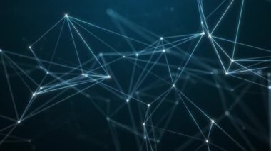 Animasyon çizgileri ve noktalardan soyut teknoloji arka planı. Kusursuz uzay geometrik arkaplan döngüsü