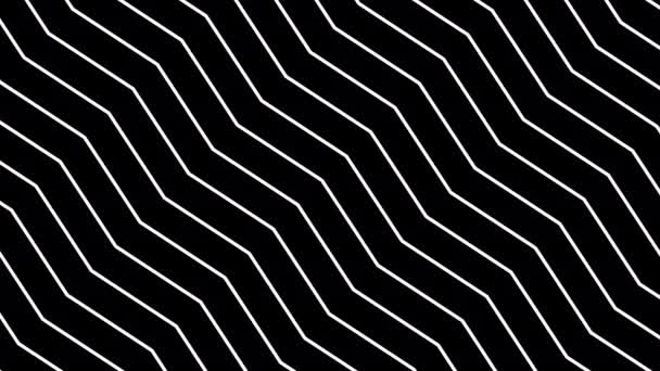 流れる曲線 ジグザグの線からの動きの背景 シームレスなループ — ストック動画