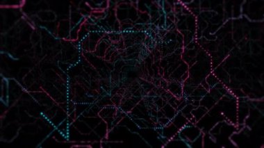 Parlayan parçacıklardan oluşan şebeke, köşe yapısı. Kusursuz döngü hareket arkaplanı