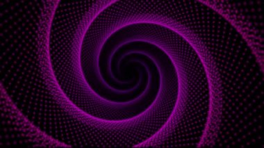 Soyut neon noktalar tünelinden geçin. Parlayan solucan deliği hareket arkaplanı