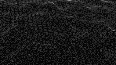 Dairedeki pürüzsüz fraktal dalgaların soyut akışı. Kusursuz döngü animasyonu gibi su