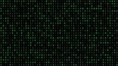 İkili kod hareketi arka planı. Taşıma numaraları, sıfır ve bir rakamları