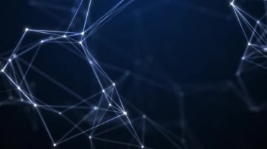Animasyon çizgileri ve noktalardan soyut teknoloji arka planı. Kusursuz uzay geometrik arkaplan döngüsü