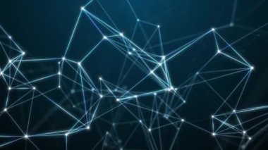 Animasyon çizgileri ve noktalardan soyut teknoloji arka planı. Kusursuz uzay geometrik arkaplan döngüsü