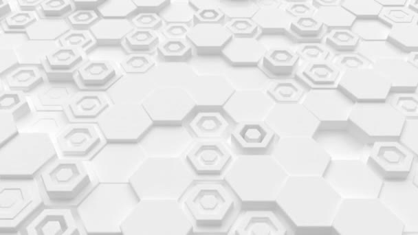 Abstract Motion Background Random Moving Hexagons Seamless Loop Animation — Stock Video
