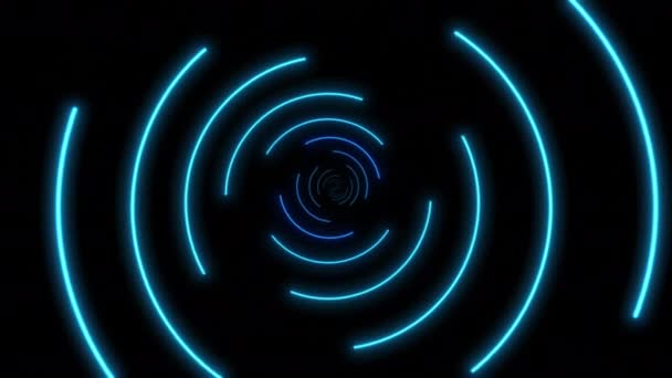 抽象的なネオントンネルを旅する 光る線の動きの背景 — ストック動画