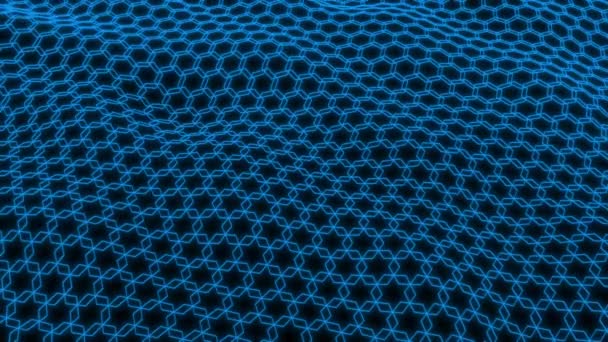 Абстрактний Фон Гладких Фрактальних Хвиль Багатокутників Гексагонів Вода Анімація Безшовної — стокове відео