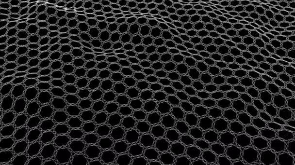 Abstrait Courant Ondes Fractales Lisses Fond Polygones Hexagones Eau Comme — Video