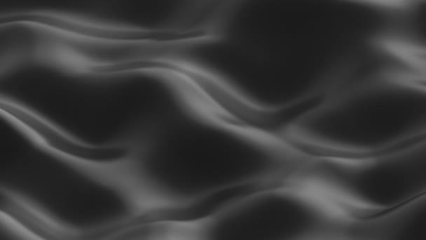 Smooth Silk Wavy Flowing Moving Black Cloth Abstract Noise Dark — Stock Video