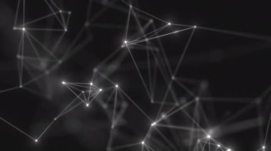 Animasyon çizgileri ve noktalardan soyut teknoloji arka planı. Kusursuz uzay geometrik arkaplan döngüsü