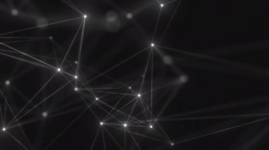 Animasyon çizgileri ve noktalardan soyut teknoloji arka planı. Kusursuz uzay geometrik arkaplan döngüsü