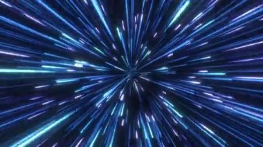 Uzayda, yıldız alanında. Kusursuz döngü soyut parçacıklar arkaplanı.